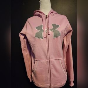 Under Armour zip up pink/grey logo
